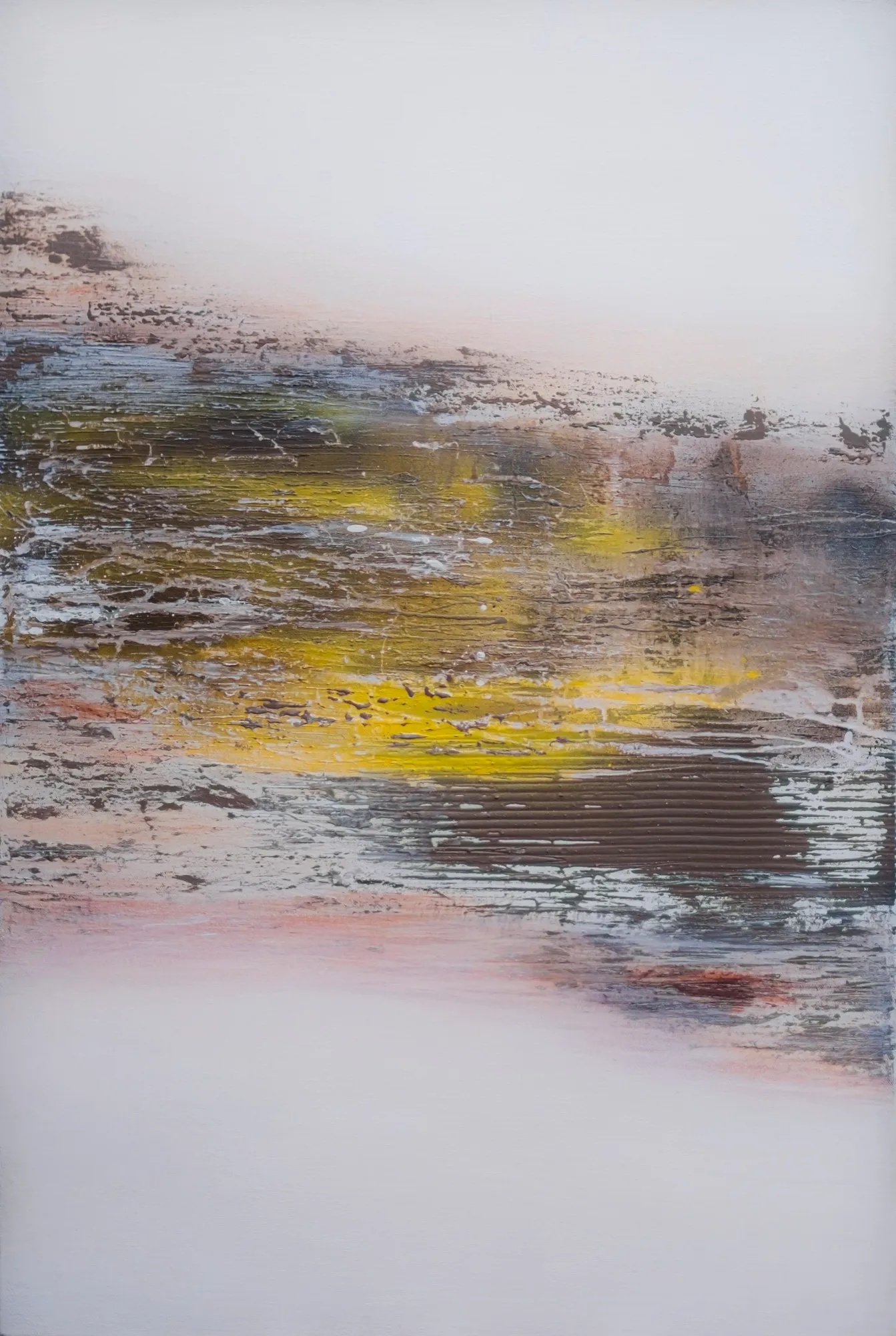 Abstract ridge line at dusk, cement texture, ember tones